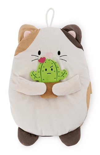 NICI Wärmflasche mymochi Katze Angy mit Kaktus 300ml 30cm - weiß - Kuscheliges Wärmetier ab 10 Monaten – Plüschtier-Wärmflasche, Wärmebeutel...