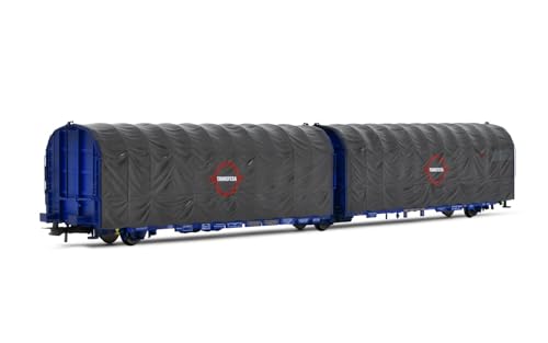 Wagon Lails Electrotren HE6062 Transfesa à bâche articulée à 3 essieux échelle HO