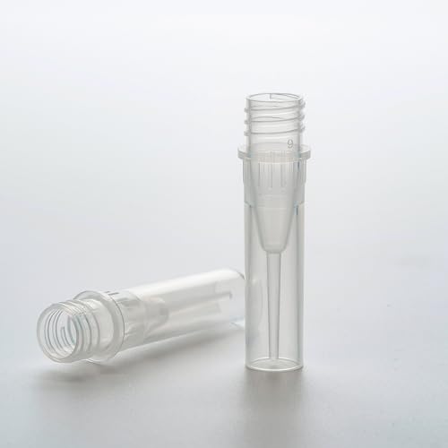 Biologix 5000 Pcs Screw Cap Microtubes, 0.5ml Clear Tubes No Caps, Self-Standing Bottom Tubes