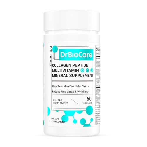 DrBioCare Collagen Peptides for Women, Beauty Vitamin & Mineral Supplement,Contains Vitamin D3, Probiotics for Women & Collagen Peptides,Vitamin B Complex,Vitamin E 60 Tablets