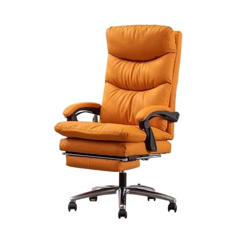 Swivel Comfortable Sedentary Gaming Lunch Break Seat Ergonomic Chairs Household Boss Chaires Reclining Office Chair(Orange)