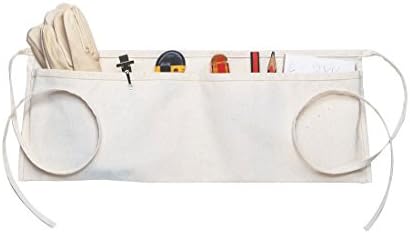 Custom Leathercraft Unisex Adult CLC Custom Leathercraft C6 Canvas Waist Apron Two Pocket, White, One size fits all US