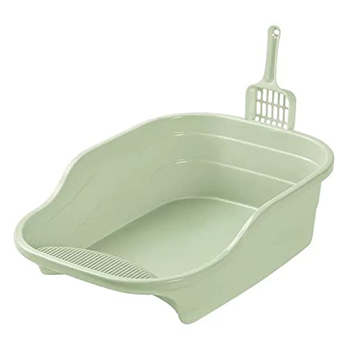 トイレ本体 ペット用トイレシャベル付きの一体型子猫用トイレ 特大の半閉鎖型猫用トイレ 1週間消臭(緑)