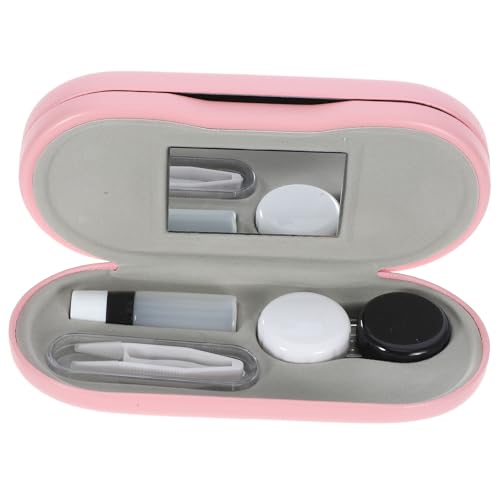 Rangement lunettes double couche rose compact anti-rayures pour sac et voiture