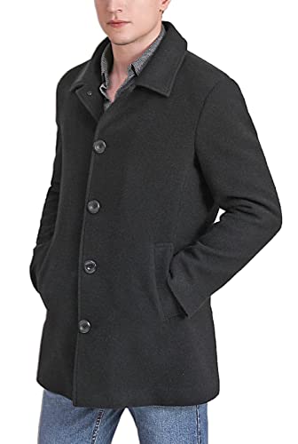 BGSD Men Cole Wool Blend Single Breasted Walking Pea Coat (Also available in Big and Tall)2