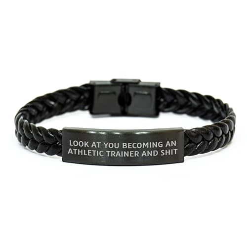 Gifts from Friends to Athletic Trainers Becoming An Awesome Trainer - Interlaced Leather Bracelet for Christmas
