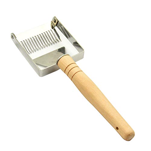 Honey Pelle Cutter Poignée en Bois Aiguille du Miel Scraper Sparse Abeille Pelle Peigne Outils Apiculture Cover