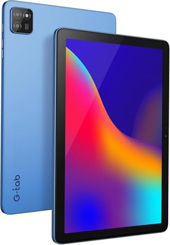 Image of G-tab T9 Pro Android Tablet 10.1 inch HD Display, 12GB RAM (4GB+8GB Expandable), 128GB Storage, Android 15, Allwinner A333 Quad-Core, 5000mAh Battery, 5G WiFi, Dual Camera, Blue
