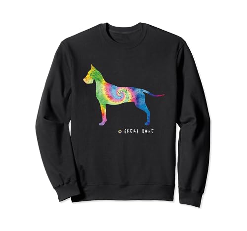 Great Dane Lover Cute Puppy Pet Dog Owner Hippy Tie Dye Sudadera