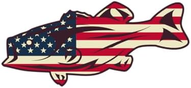 Bass Fishing American Flag Decal Sticker | Custom Made In The USA - Foto 5