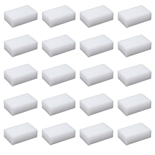 GOOHOCHY 20 Esponjas de Limpieza Hogar Esponjas Blancas de 10X6X2 CM Que No Rayan para Lavar Platos Eliminación Rápida de Grasa y Suciedad