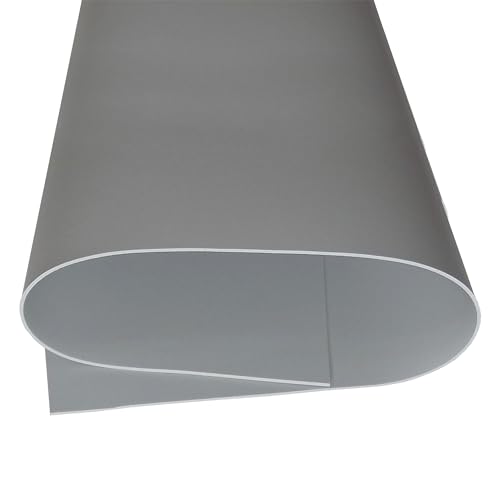 Image of Exactly Rubber - Commercial Grade Silicone Sheet, 60A Durometer Silicone Mat, -80 to 450F Temperature Resistant Rubber Mat, Rubber Sheet with 350% Elongation, Made in The USA, 1 /32 x 3 x 9 inch, Grey