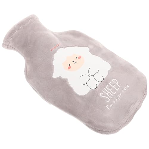 TOVINANNA Bolsa de Agua Caliente Cubierta de Felpa Adorable y Diseño de Dibujos Animados, 350ml de Capacidad, Hecha de Goma, Adecuado para Aliviar Dolores y Calentar en Invierno