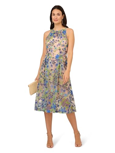 Image of Adrianna Papell Womens Embroidered Fit and Flare