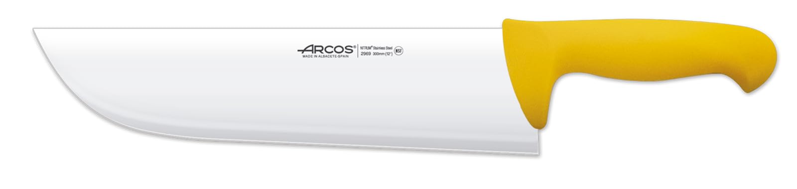 Arcos Couteau de Boucher à Découper – Lame en Acier Nitrum 3 cm, Poignée en Polypropylène – Système d'Identification de Couleur, Série 2900 – Couleur Noire