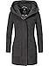 MARIKOO Damen Wollmantel Warmer Trenchcoat mit Kapuze Maikoo Anthrazit Gr. L Damen Wollmantel günstig Kaufen-MARIKOO Damen Wollmantel Warmer Trenchcoat mit Kapuze Maikoo Anthrazit Gr. L
