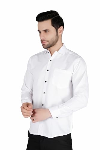 Image of Mens Slim fit Solid Casual Cotton Shirt with Spread Collar and Full Sleeves || Suitable for Office wear