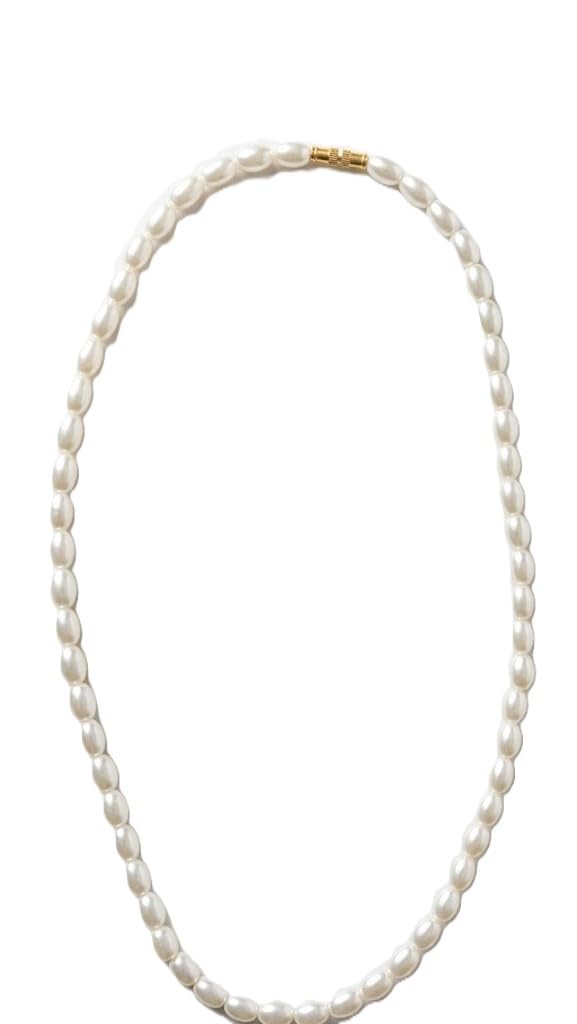 Classic White Pearl Beaded Necklace, Round Lustrous Pearls-image-30