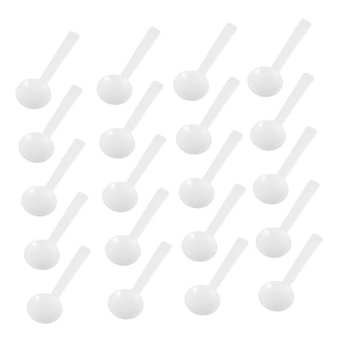 Healeved 1 Gram Plastic Measuring Spoon Square Handle Soup Spoons White Easy to Clean 100pcs