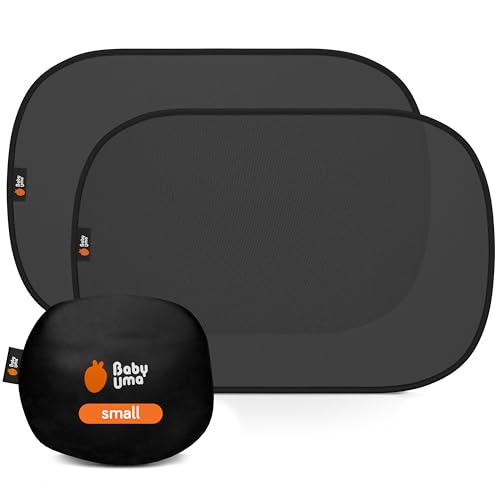 Image of Baby Uma Car Window Shades (2 Pack) - 18.9″ × 12″, UPF 50+ Car Window Covers, 99% UVB + 94% UVA Protection, Static Cling Sun Shade with Travel Bag (Small)