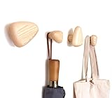 Cosymple Pebble Wood Wall Hooks, Coat Hooks for Wall Mounted, Modern Decorative Hooks Made by Wood i