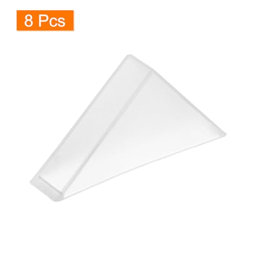 Image of uxcell 8Pcs Plastic Corner Protectors 8x50mm Right Angle Shape Glass Corner Guards Cushion for Corner Protection of Glass, Mirror, Tile, White