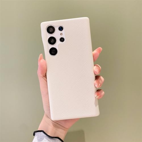 Étui en cuir Samsung Galaxy S23 Plus coque de protection fine PC dur blanc
