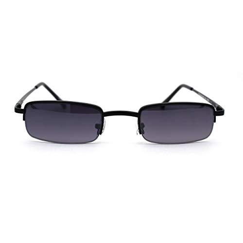 Mens Half Metal Rim Dad Shade Small Rectangle Sunglasses2