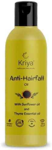 Kriya Anti Hair Fall Oil- Strong Roots Hair Oil for Hair Fall Control and Hair Growth | Prevents Hair Fall, Supports Growth, Repairs Damage | Clary Sage, Tamanu & Thyme and with 6 other Nourishing Oils | All Hair Types | 100 ml (Pack of 1)