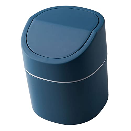 Mini basurero pequeño rectangular para escritorio azul