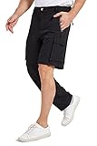 Mens Stretch Convertible Pants Water Resistant Quick Dry Zip Off Cagro Hiking Pants Black S