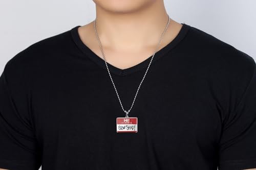 dog tag necklace for men Hip hop necklace versatile accessory titanium steel baked paint ruffian Amu pendant necklace ChainMusic Rap Punk Rock Club Disco length 23.62 inches3