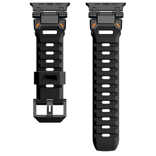 Bracelet de montre en caoutchouc lavable et résistant aux chocs pour Apple Watch 44mm