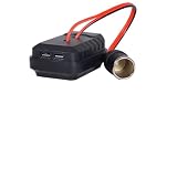 Convertitore portatile con doppia porta USB e presa CA per batterie BL1830 BL1840 BL1815 e Dayi A3/2106, materiale ABS, hub di alimentazione compatto 80 x 65 x 40 mm, per uso domestico e auto, nero