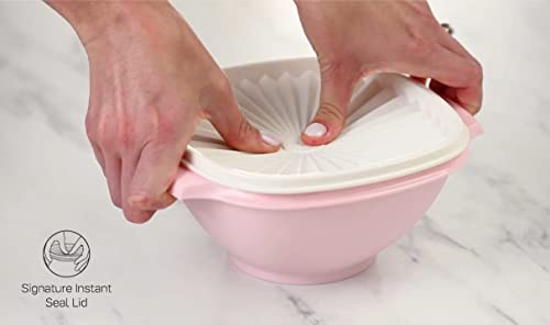 Image of Tupperware Heritage Collection 7.6 Cup Cookie Canister, Vintage Light Pink Color, Dishwasher Safe and BPA Free Container (1.8 L)