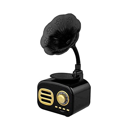 JFNHUTL Mini gramófono clásico Retro Vintage con Forma de fonógrafo, Sistema de Sonido estéreo con Altavoces, Caja de música, Entrada Auxiliar con Bluetooth y Unidad Flash USB co