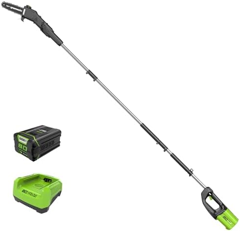 Greenworks 80V 10-Inch Cordless Pole Saw PS80L210 with 2.0Ah Battery
