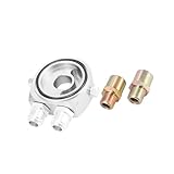 HEROFFIX Universal Car Aluminum Alloy Oil Filter Cooler Sandwich Thread Plate Adapter Oil Cooler Kit Silver Tone M20x1.5 1/8 NPT Replace Parts