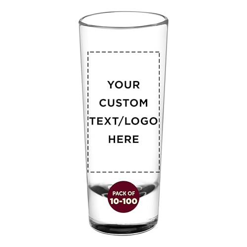 Custom Cordial Shooter Shot Glasses 2 oz. Set of 10/50/100, Personalized Bulk Pack - Great for...