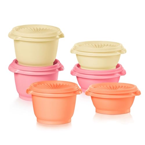 Tupperware Heritage Collection, New 12 Piece Food Storage Container Set in Vintage Warm Colors, Dishwasher Safe and BPA Free (6 containers, 6 lids)