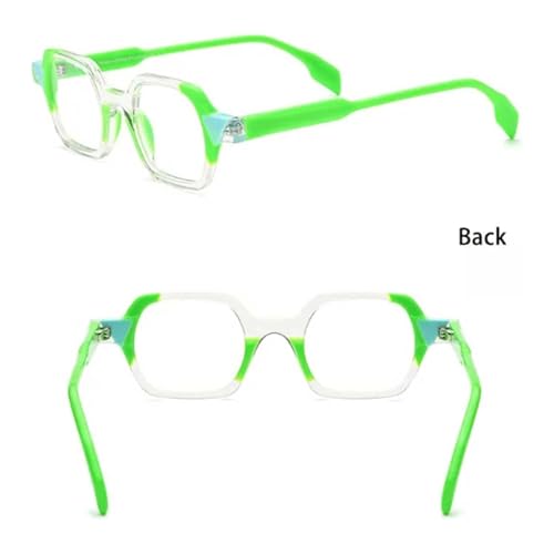 Monturas de acetato de moda con diseño rectangular de costuras de colores 6