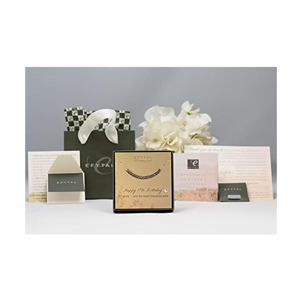 EFYTAL 17th Birthday Gifts for Girls, Sterling Silver Necklace, 17 beads for 17 Year Old Girl, Jewelry Gift Idea