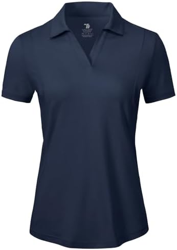 BGOWATU Women's Short Sleeve Golf Tennis Polo Shirts V Neck Colla...