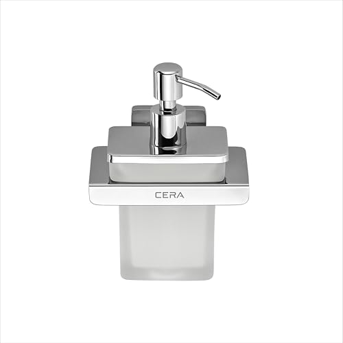 Image of CERA Bold Liquid Soap Dispenser for Bathroom and Wash Basin | Hand Wash Dispenser | Shampoo Dispenser | Chrome Plating | Wall Mounted | Stainless Steel | F5013111CH