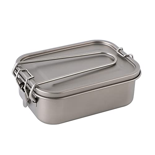 Echeson Outdoor Pure Titanium Lunch Box Camping bento Box Lunch Box Picnic Box Portable Tableware (Size : 2 800ml)