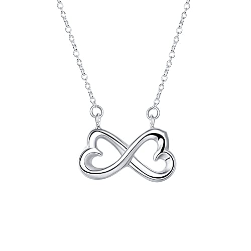 Collier pendentif deux coeurs cadeau idéal pour femmes et fiançailles