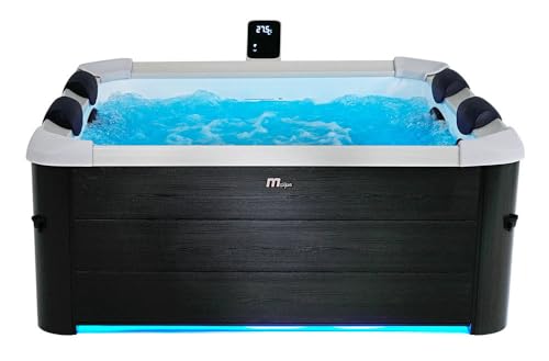  Giordanoshop Vasca Idromassaggio Esterna Oslo Smart 160x160x65 cm 6 Posti Wi-Fi Nero
