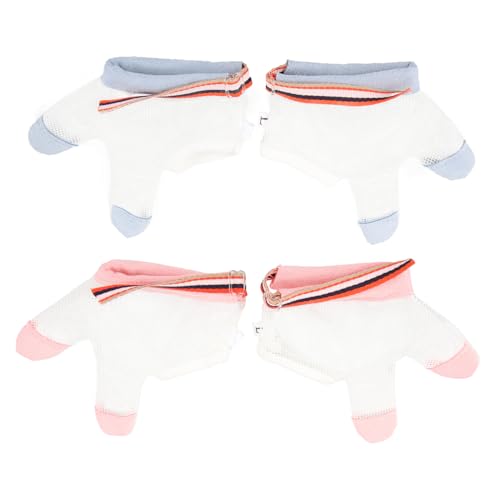 DEARMAMY 2 Pairs Breathable Nylon Newborn Mittens No Scratch Grooming Finger Sucking Guard for Boys and Girls Random Style