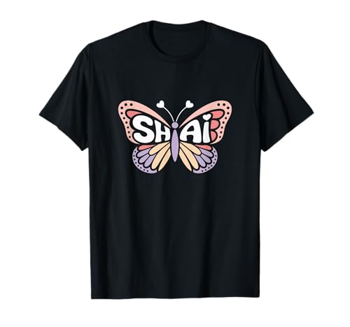 Shai Butterfly – Personalisierte süße Namens-Wortkunst T-Shirt