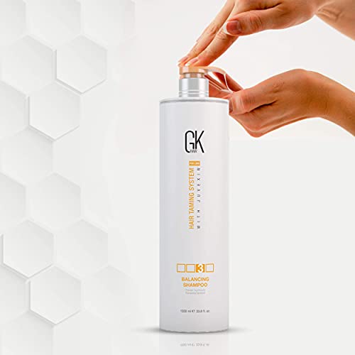 Gk Hair Global Keratin Balancing Shampoo (33.8 Fl Oz/1000Ml) For Oily & Color Treated Hair Deep Cleansing, Restores Ph Levels Ideal For Over-Processed And Environmentally Stressed Hair #TOP5